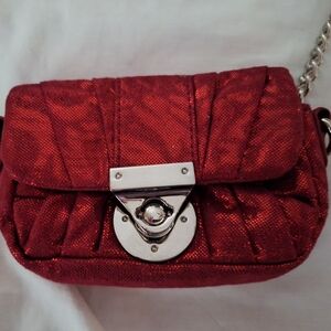 Crossbody Red Metallic Crossbody Purse